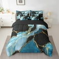 thumbnail image 2 of YST Marble Aesthetic 7-Piece Comforter Set, Gold Metallic, Queen, 2 of 4