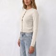 thumbnail image 4 of ClodeEU Women's Round Neck Button Front Knit Cardigan,Casual Long Sleeve Slim Fit Knit Outerwear ,Women's S-XXL, 4 of 7