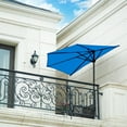 thumbnail image 2 of Polytrends 9' Sutton Half Round All-Weather Crank Patio Umbrella Royal Blue, 2 of 5