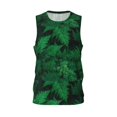 thumbnail image 2 of Easygdp Green Leave Fern Men's Mesh Basketball Jersey Quick Drying Sleeveless Shirts Fitted Muscle Tank Tops Sport Round Neck T-Shirt - Small, 2 of 9