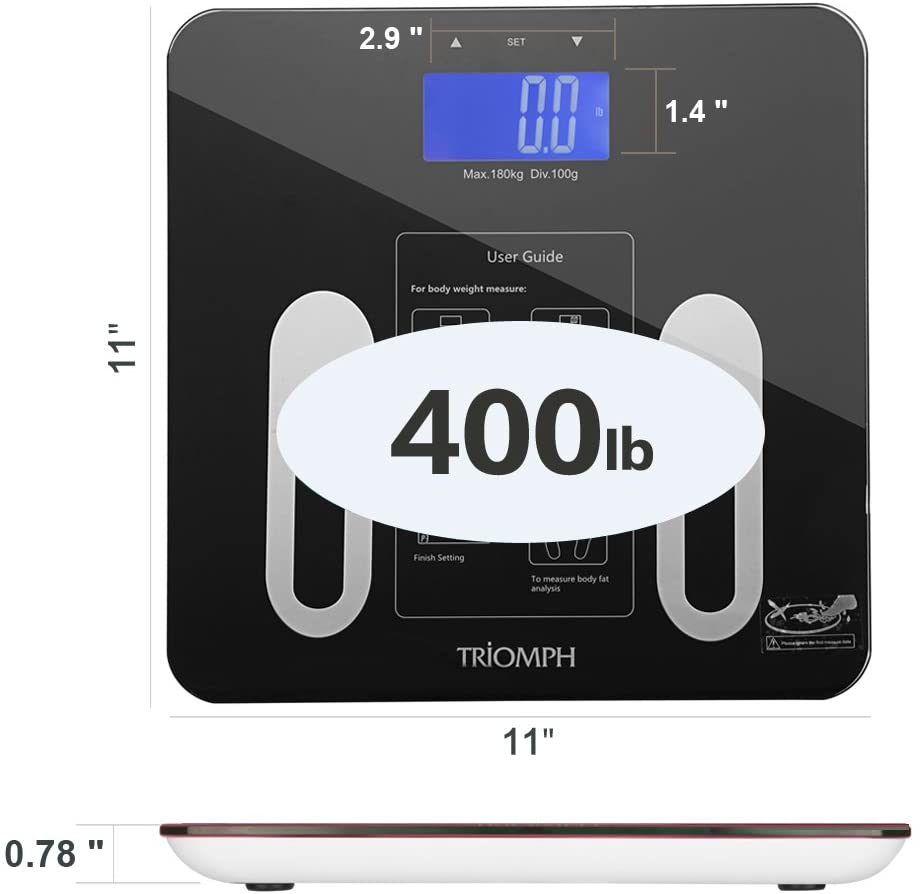 Triomph Precision Body Fat Scale with Backlit LCD Digital Bathroom