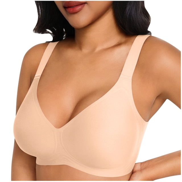 Ropa Interior Transpirable para Mujeres Sujetador Delgado de Tamaño Grande sin Bordes Reunión Diseño Ropa Interior Inalámbrica Diaria Cómoda