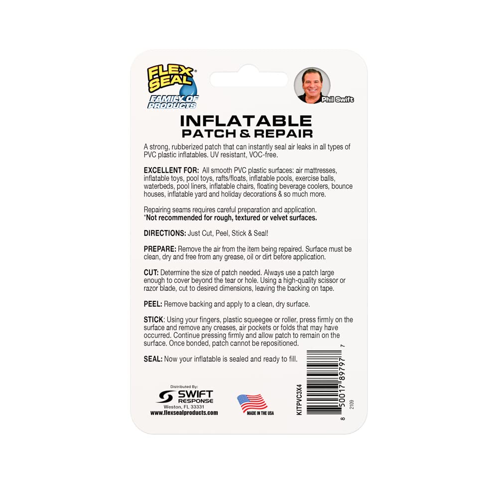 Flex Seal Family  3 x 4 in. Fast Inflatable Patch & Repair Kit, Clear - Pack of 2 - image 2 of 2