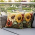 thumbnail image 5 of Pack of 2 Outdoor Pillow Covers 18x18 Inch Waterproof Summer Sunflowers Throw Pillow Covers,Decorative Couch Pillow Case Sham Vintage Oil Painting Red Yellow Floral Patio Pillowcases Cushion Cover, 5 of 8