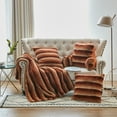 thumbnail image 5 of Home Soft Things DO-IT-YOURSELF Tip Printing Light Faux Fur Bedrest Pillow - Meru Strip Umber - 20" x 18" x 17", 5 of 7