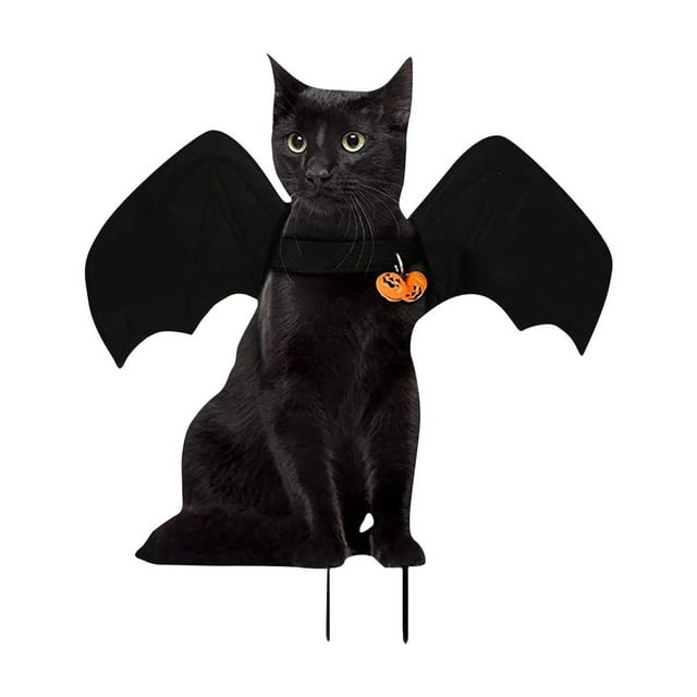 Huanglei Halloween Metal Cat Double Yard Stake Decoration For Outdoor Garden Party