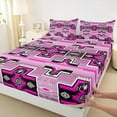 thumbnail image 3 of Homewish Pink Tribal Aztec Full Size Sheets, Boho Hippie Triangle Bed Sheets, Teens Kids Adult Men Women Sheet Sets, Luxury Bedroom Decor, 4 Pieces, 3 of 7