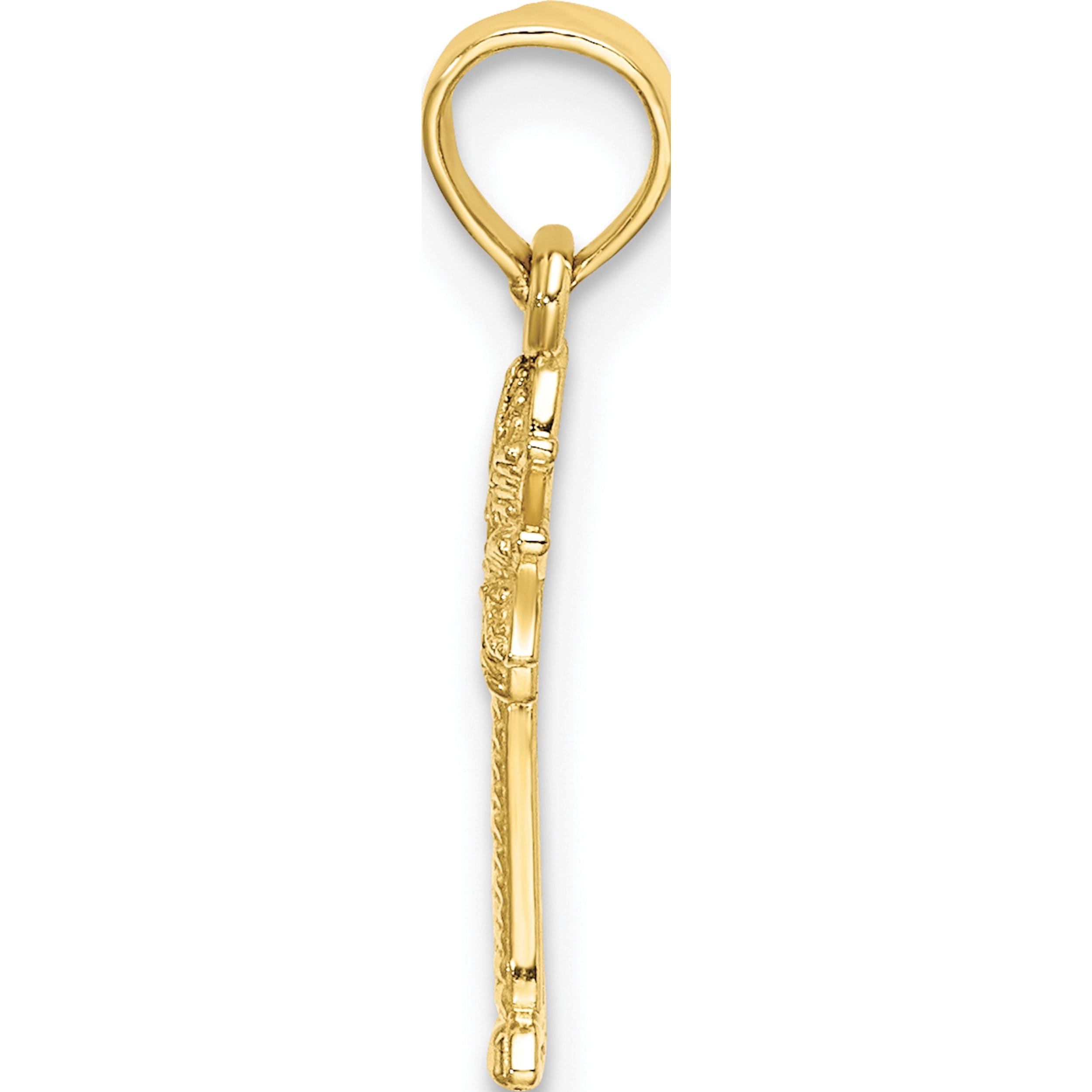 10K Textured Mini Palmetto Palm Tree Charm Yellow Gold Material Alluring Sparkle-worthy Unique A thoughtful gift for anniversaries birthdays or special occasions