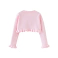 thumbnail image 2 of Miaeowve Baby Girls Cardigan Bolero Sweater Toddler Bolero Shrug Toddler Long Sleeve Soft Button Pink 90, 2 of 5