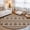 Beige, variant on Brown Boho Round Living Room Rugs 7 ft, Moroccan Geometric Striped Folk Modern Farm Umber Washable Area Rug with Non-Slip Sturdy Edge Binding Round Carpet for Kitchen Office Bedroom