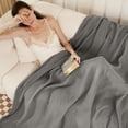thumbnail image 3 of Muslin Throw Blanket 100% Cotton Blankets for Couch Breathable Gauze All Season Soft and Lightweight Pre-Washed (Grey, 50"x70"), 3 of 15