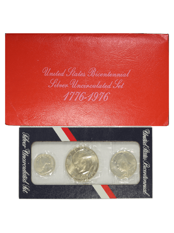 Collectible 1976 UNC Silver U.S. Bicentennial 3 Coin Set