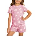 thumbnail image 2 of ATOGUTA Girls Shorts Sets Summer Short Sleeve T-Shirt and Shorts Set Casual Two Pieces Outfit, 2 of 8