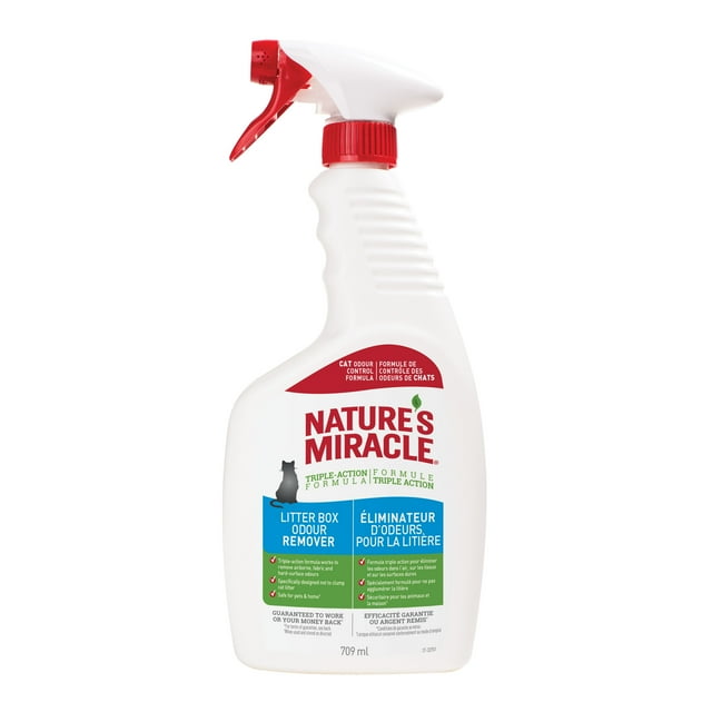 Nature’s Miracle Litter Box Odor Remover 24 Ounces, Triple-Action Spray Formlua, Won’t Clump Cat Litter, For Single or Multi Cat Households