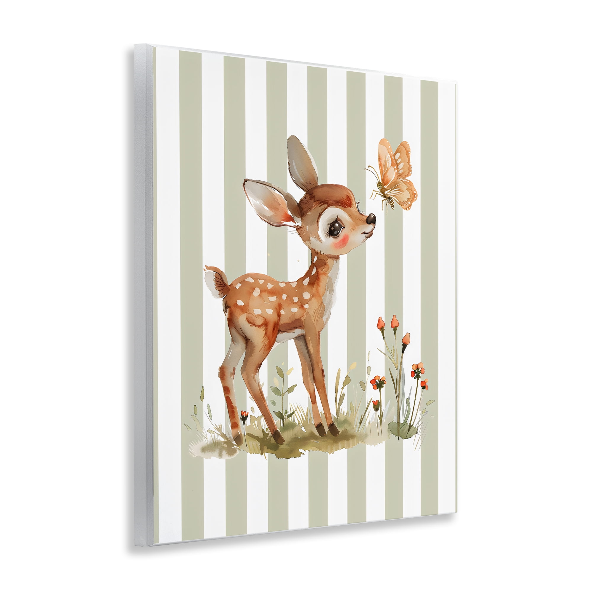 Stupell Industries Baby Deer with Butterfly Wall Plaque Art, design by LSR Design Studio