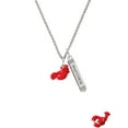 thumbnail image 2 of Delight Jewelry Resin Curved Red Lobster Silvertone Mother Daughter Bar Charm Necklace, 23", 2 of 4