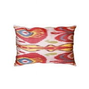 Pasargad IK26 15X24 Silk Velvet Ikat Pillow, Multi Color - 15 x 24 in.