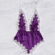 thumbnail image 4 of Lencería sexy Mujer Ropa interior con cuello en V profundo Body de malla de encaje para niña, Morado, XL Vogacara XX000171-16, 4 of 7