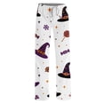 thumbnail image 5 of BFRGSIJ Women's Halloween Pajama Pants Baggy Wide Leg Drawstring Sleep Pants with Pockets Casual Loungewear Sleep Bottoms 2XL, 5 of 6