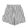 thumbnail image 6 of HaiMao Women Lounge Shorts Clearance Elastic Waist Cute Striped Pajama Shorts Summer Pinstripe Print Boxer Shorts Going Out Pants Black L(L), 6 of 7