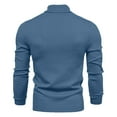 thumbnail image 4 of TFEOQRY Men's Turtleneck Sweater Solid Color Long Sleeve Pullover Casual Fall Winter Warm Basic Tops Blue, 4 of 4
