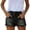 *1-Black, variant on Women's Drawstring Ripped Denim Shorts,Rolled Hem Washed Jean Shorts For Women,Ladies Summer High Waist Washed Shorts with Pockets,Khaki,S-2XL