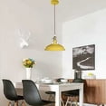 thumbnail image 4 of Lámpara colgante de metal de estilo industrial, casquillo de bombilla E27, ideal para sala de estar, dormitorio, comedor, oficina y cafetería, amarillo vibrante, 4 of 5