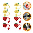 thumbnail image 4 of Consejos de paja de 8pcs cubiertas de silicona lindas reutilizables puntas de paja paja tapas para la fiesta use puntas de paja, 4 of 6