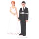 thumbnail image 5 of Elegante adorno para tarta de novios de resina sintética, figura romántica para pareja de novios, decoración divertida, regalo., 5 of 5