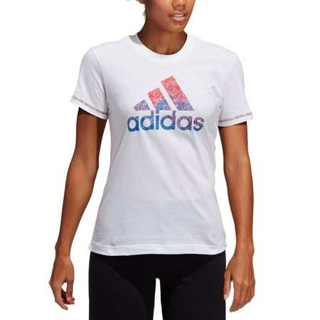 adidas Womens Badge of Sport Cotton Logo T-Shirt White Medium