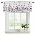 thumbnail image 2 of 2 Pack Valances for Windows, Spring Floral Butterfly Window Valances for Living Room/Bedroom/Bathroom, Farmhouse Flowers Botanical Light Filtering Kitchen Curtain Valance 60"W x18" L, 2 of 9