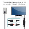 thumbnail image 4 of Cable de alimentación Yeatel de 1 m, 2 unidades, NEMA 1-15P a 1-15R 125V, 4 of 7
