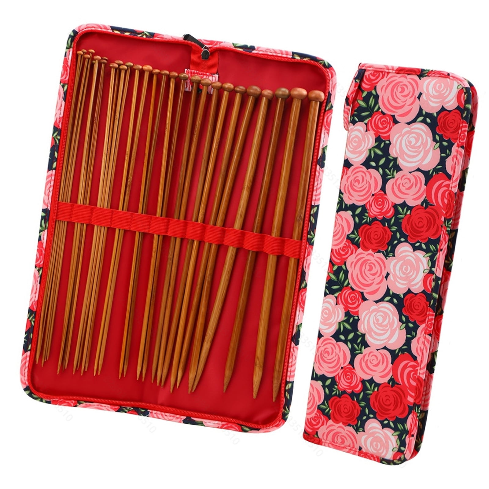Carbonized Knitting Needle 35cm With Compact Travel Case For Crafting