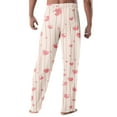 thumbnail image 3 of Fgvctg Mens Valentine's Day Pajamas Lightweight Wide Leg Sleepwear Pajama Pants Lover Love Heart Print High Waisted Pj Spring Fall Drawstring Lounge Pants with Pockets Vermilion L, 3 of 4