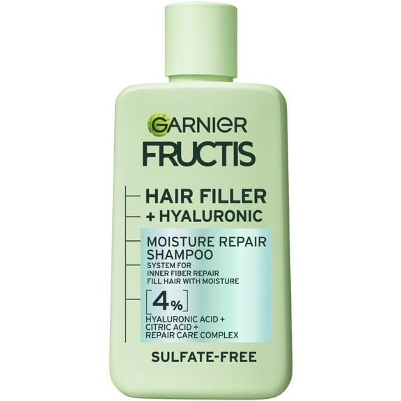 Garnier Fructis Hair Filler Moisture Repair Shampoo with Hyaluronic Acid, Curly Hair, Adults, 10.1 fl oz