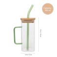 thumbnail image 3 of Vaso de vidrio transparente con tapa Vaso para bebidas Vaso para beber leche Vaso de agua de vidrio con pajita, 3 of 6