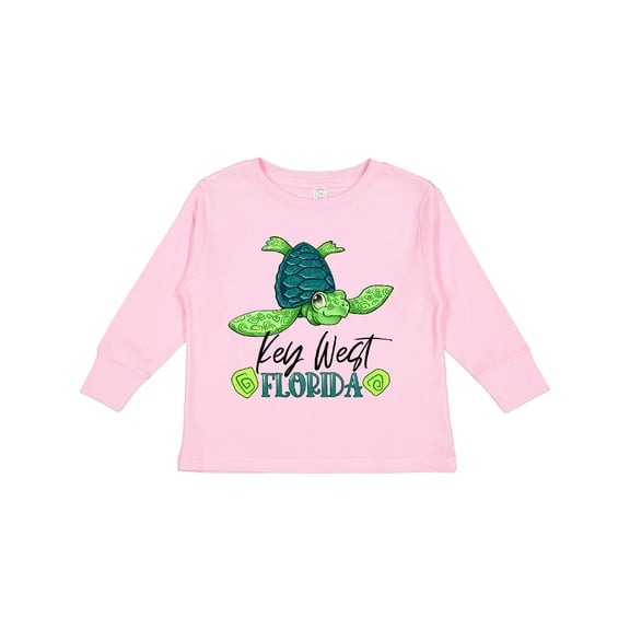 Inktastic Key West, Florida Happy Sea Turtle Boys or Girls Long Sleeve Toddler T-Shirt