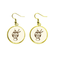 thumbnail image 1 of Galletas de chocolate de taza de helado de cereza Ear Dangle Golden Drop Earring Jewelry Mujer Unbranded M, 1 of 3