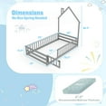 thumbnail image 3 of Costway Twin Size Montessori Floor Bed for Toddler with Lockable Door Full-Length Guardrail Gray, 3 of 10