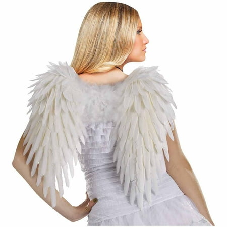 Fun World Costumes Women's Deluxe Feather Angel Wings, White, One Size (B00D4AAZTE)