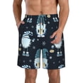 thumbnail image 1 of Balery Gnome and Snowflakes Traje de Baño Estilo Hawaiano para Hombre, Shorts de Secado Rápido con Bolsillos-Small, 1 of 6