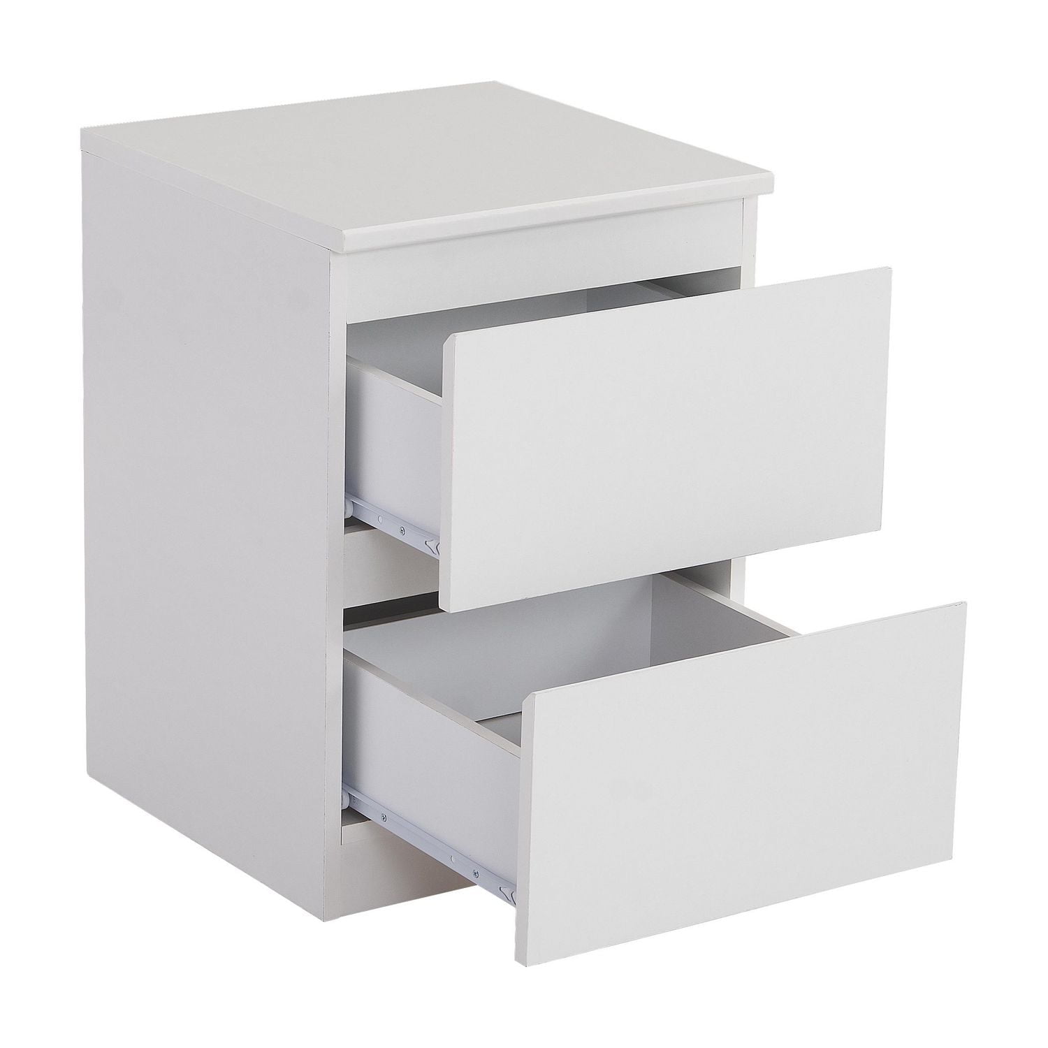 HOMETRENDS Table de chevet à 2 tiroirs, pour adultes, enfants et adolescents, Finition blanche