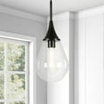thumbnail image 4 of Evelyn&Zoe Ambrose 7.63" Wide Pendant with Glass Shade in Blackened Steel/Clear, 4 of 10