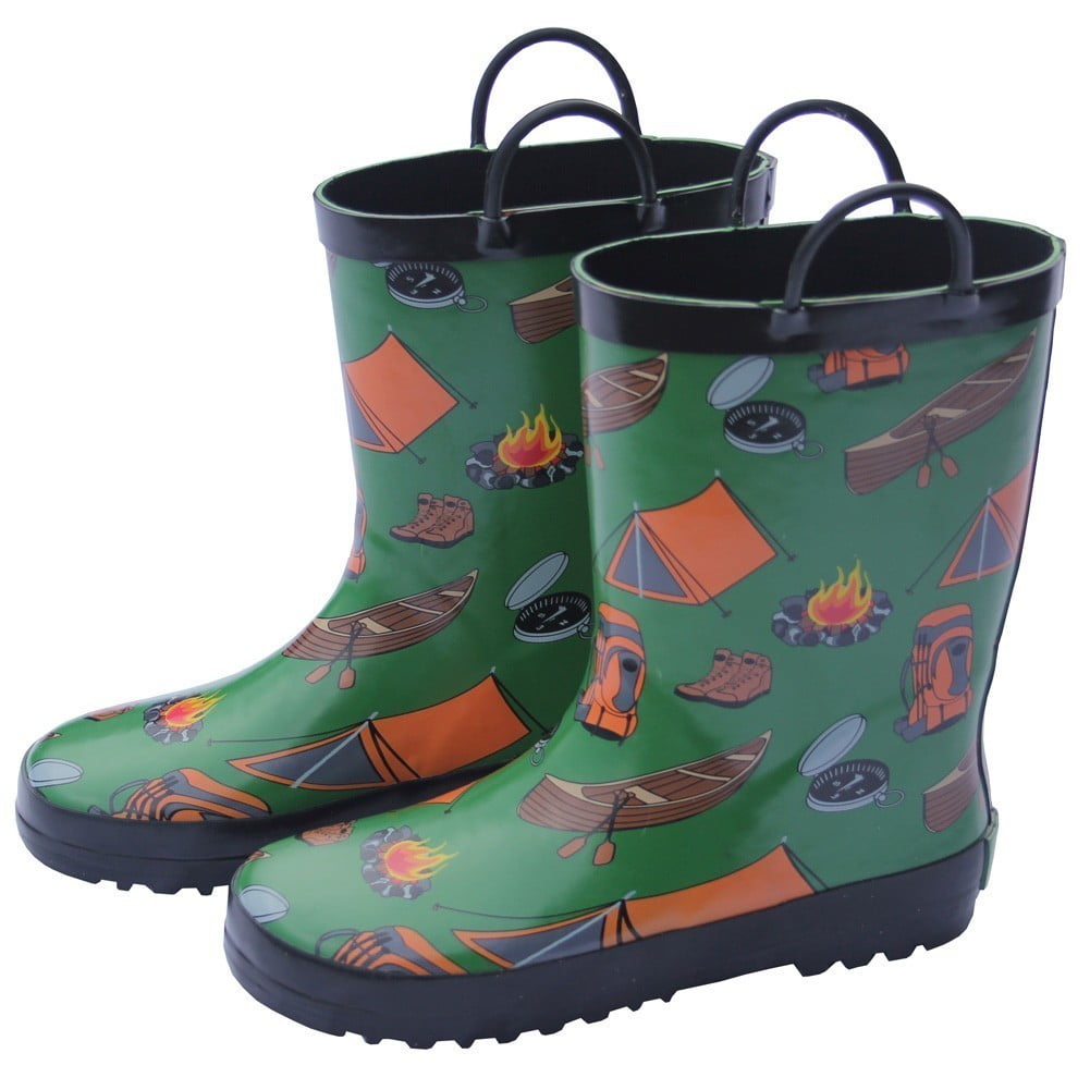 kids green rain boots