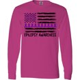 thumbnail image 3 of Inktastic Epilepsy Awareness Purple Ribbons and Flag Long Sleeve T-Shirt, 3 of 5