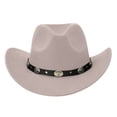 thumbnail image 2 of sususu Cowboy Hat for Men Western Wide Brim Hat with Metallic Accents – Adjustable Cotton-Blend for Daily Wear,Outdoor,Travel Pink, 2 of 4