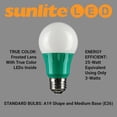 thumbnail image 5 of Sunlite LED A19 Colored Light Bulb, 3 Watts (25w Equivalent), E26 Medium Base, Non-Dimmable, UL Listed, Party Decoration, Holiday Lighting, Green, 3 Pack, 5 of 7