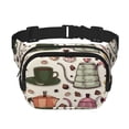 thumbnail image 1 of Easygdp Vintage Coffee Fanny Packs para Mujeres y Hombres, Bolsa de Cinturón, Bolsos de Cruz para Trabajo/Correr/Senderismo, 1 of 9