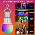 thumbnail image 4 of Rechargeable Light Bulb With Remote Control, 8W Smart RGB Color Changing Bulb, 9+3 Color Temperature, E27 LED Dimmable Touch Control Bulbs With Timing, 4 of 5