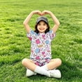 thumbnail image 4 of Grblisyd Back to School Outfits for Girls Short Sleeve Crew Neck T Shirts Top and Shorts Clothing Sets, 4 of 5